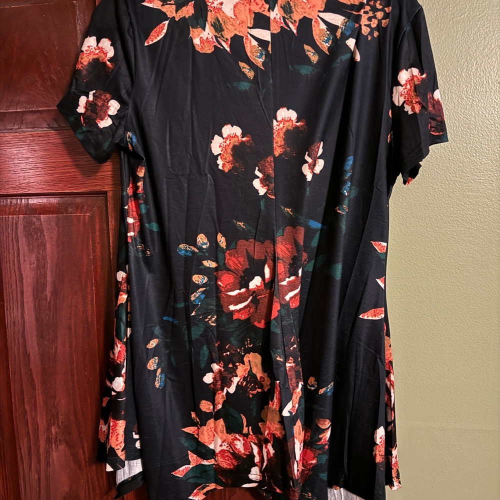 Orange Asymmetrical Short Sleeve Tunic